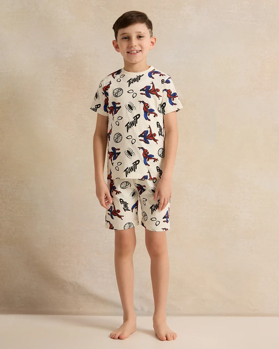Boys White Spiderman Print Pyjama Set (2 Piece) sold by Redtag