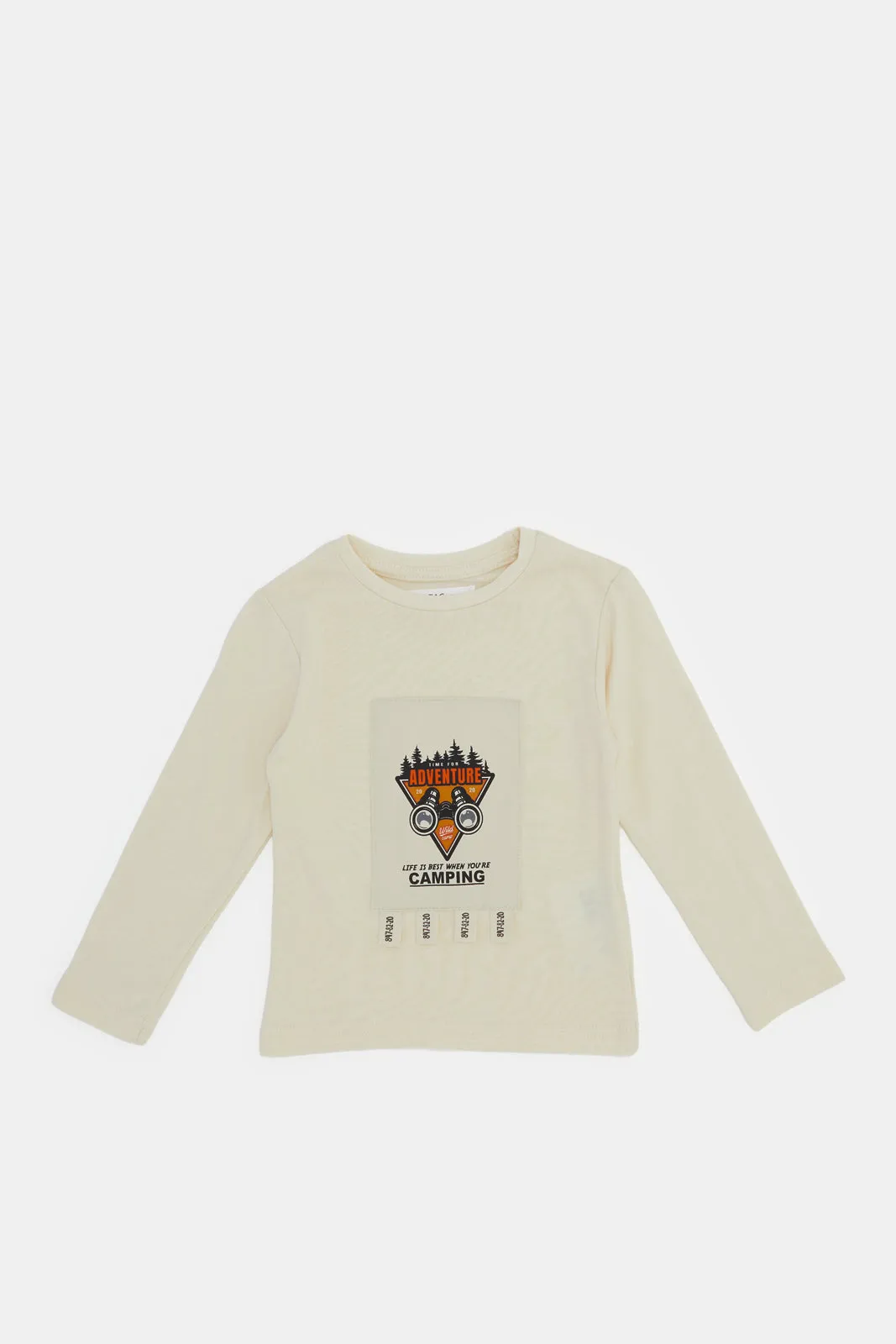 Infant Boys Cream Printed Long Sleeves T-Shirt sold by Redtag