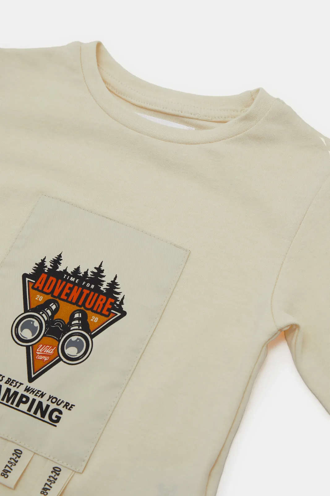 Infant Boys Cream Printed Long Sleeves T-Shirt sold by Redtag product image thumbnail 2