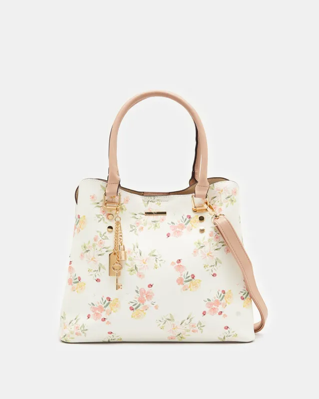 Women White Printed Day Bag sold by Redtag