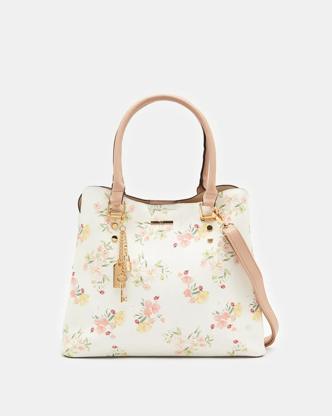 Women White Printed Day Bag sold by Redtag