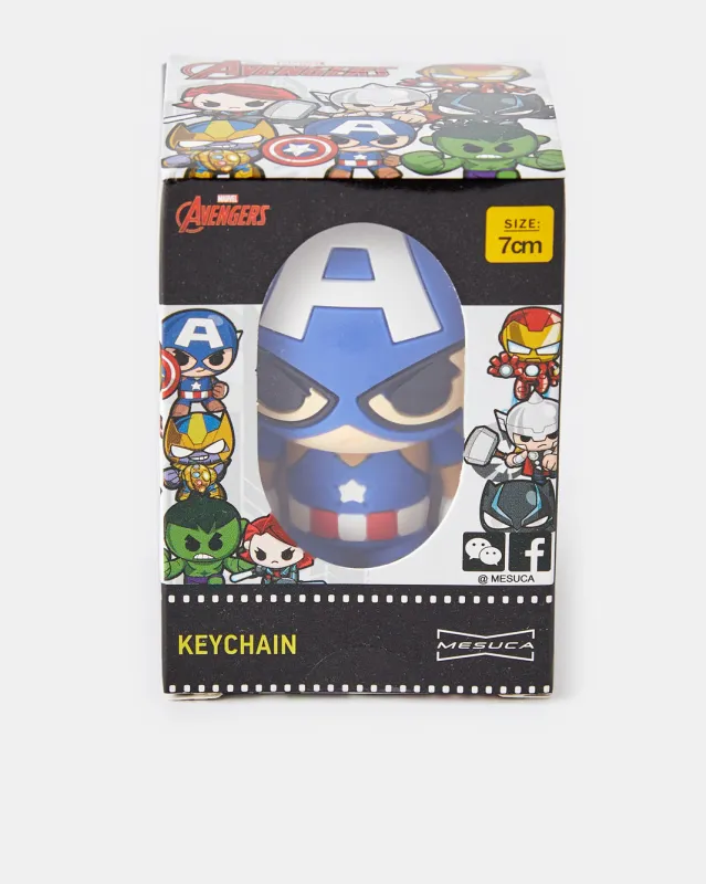 Blue Marvel Drop Glue Captain America Standing Figure Keychain sold by Redtag