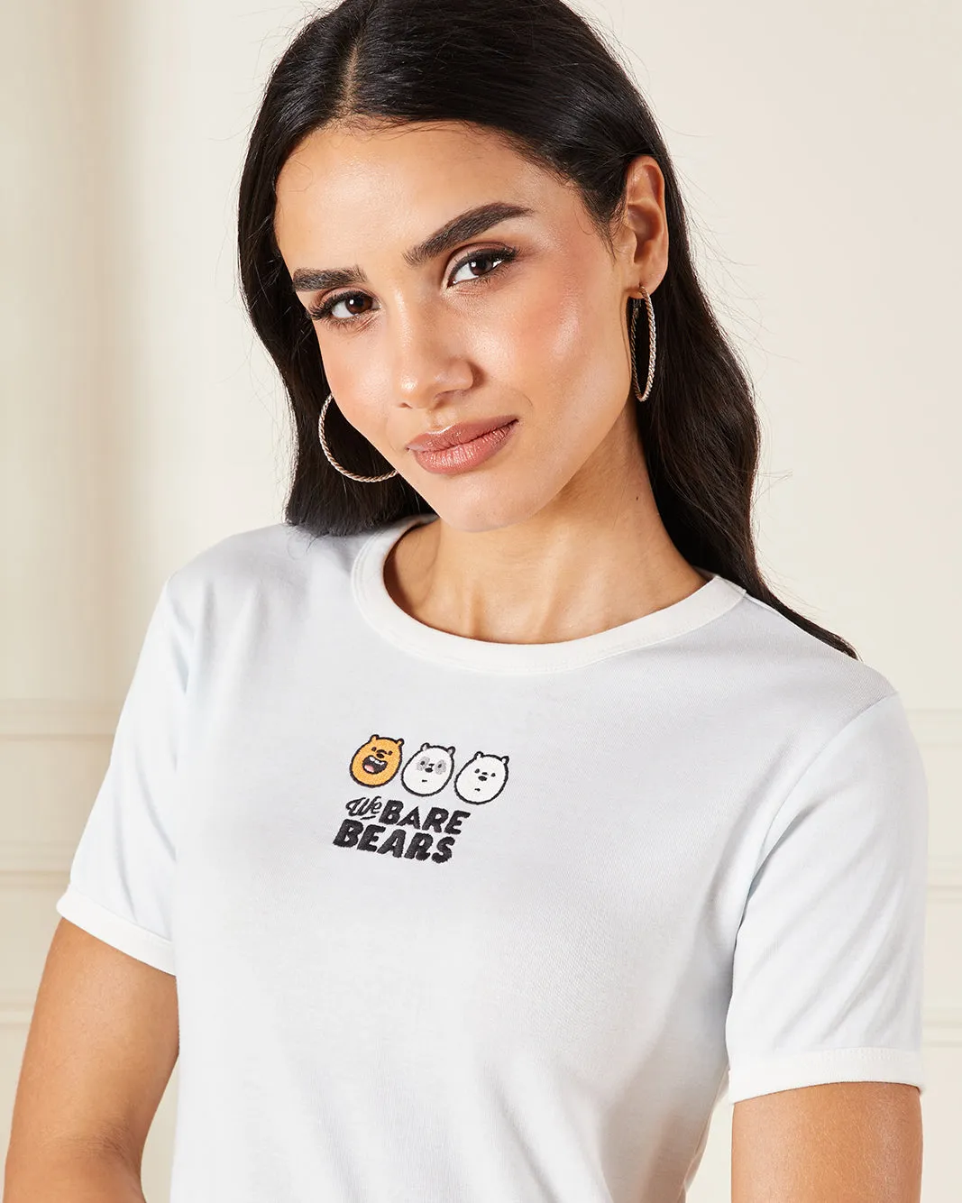 Women Blue Bare Bears Printed Rib T-Shirt sold by Redtag product image thumbnail 4