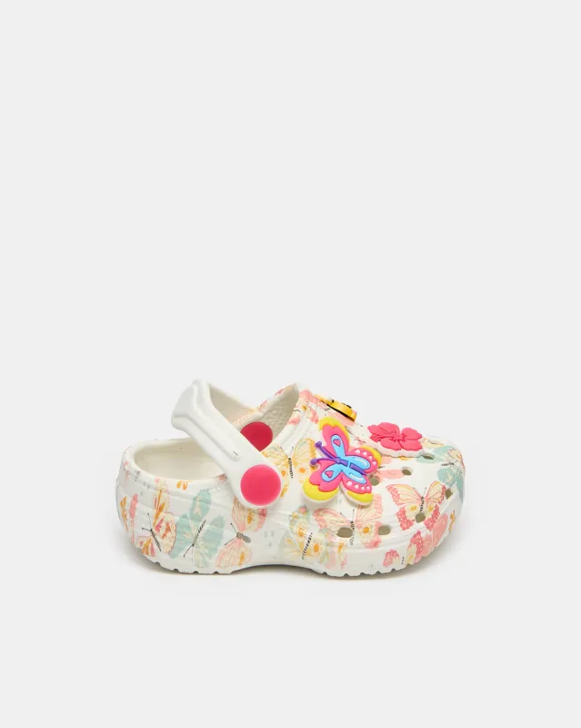 Infant Girls White Butterfly Clog sold by Redtag