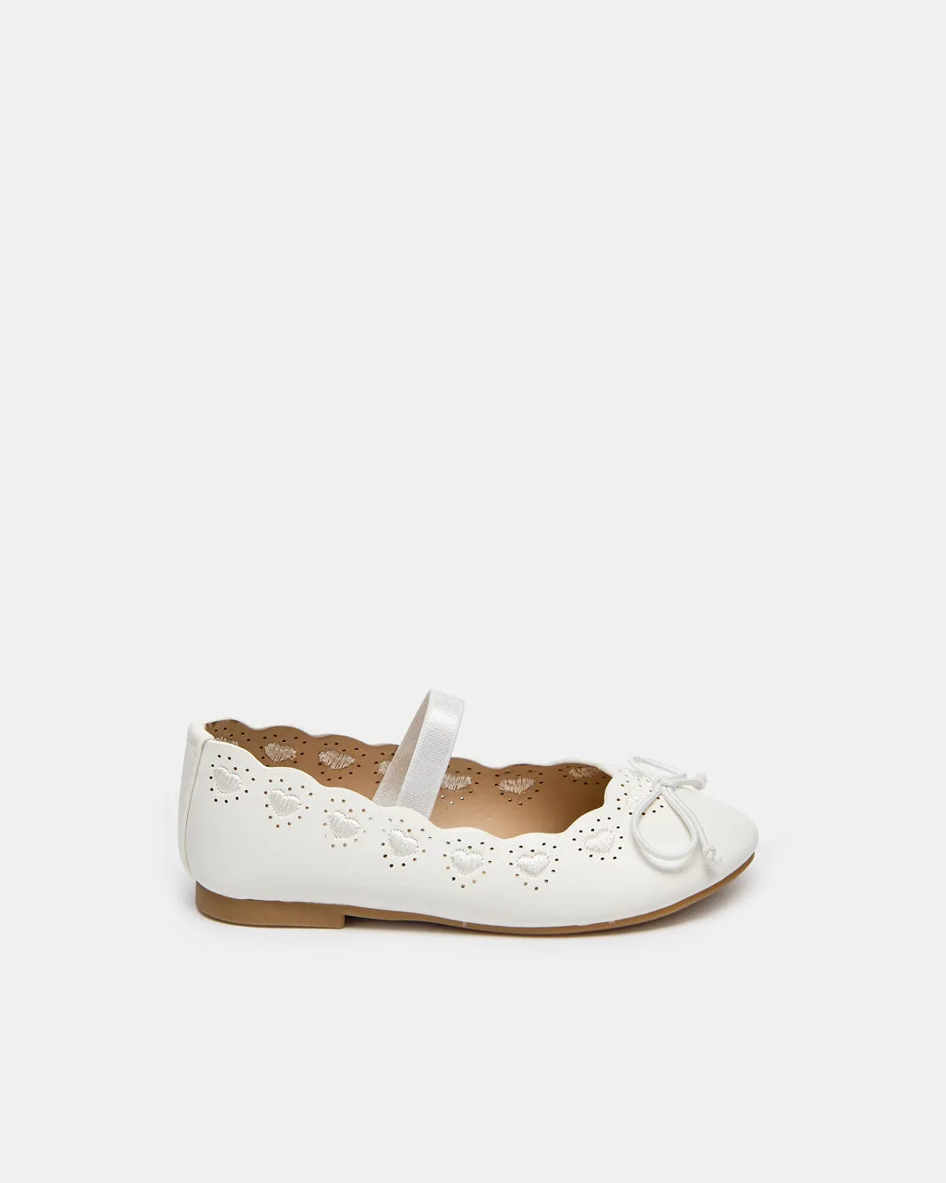 Girls White Heart Embellished Ballerina sold by Redtag