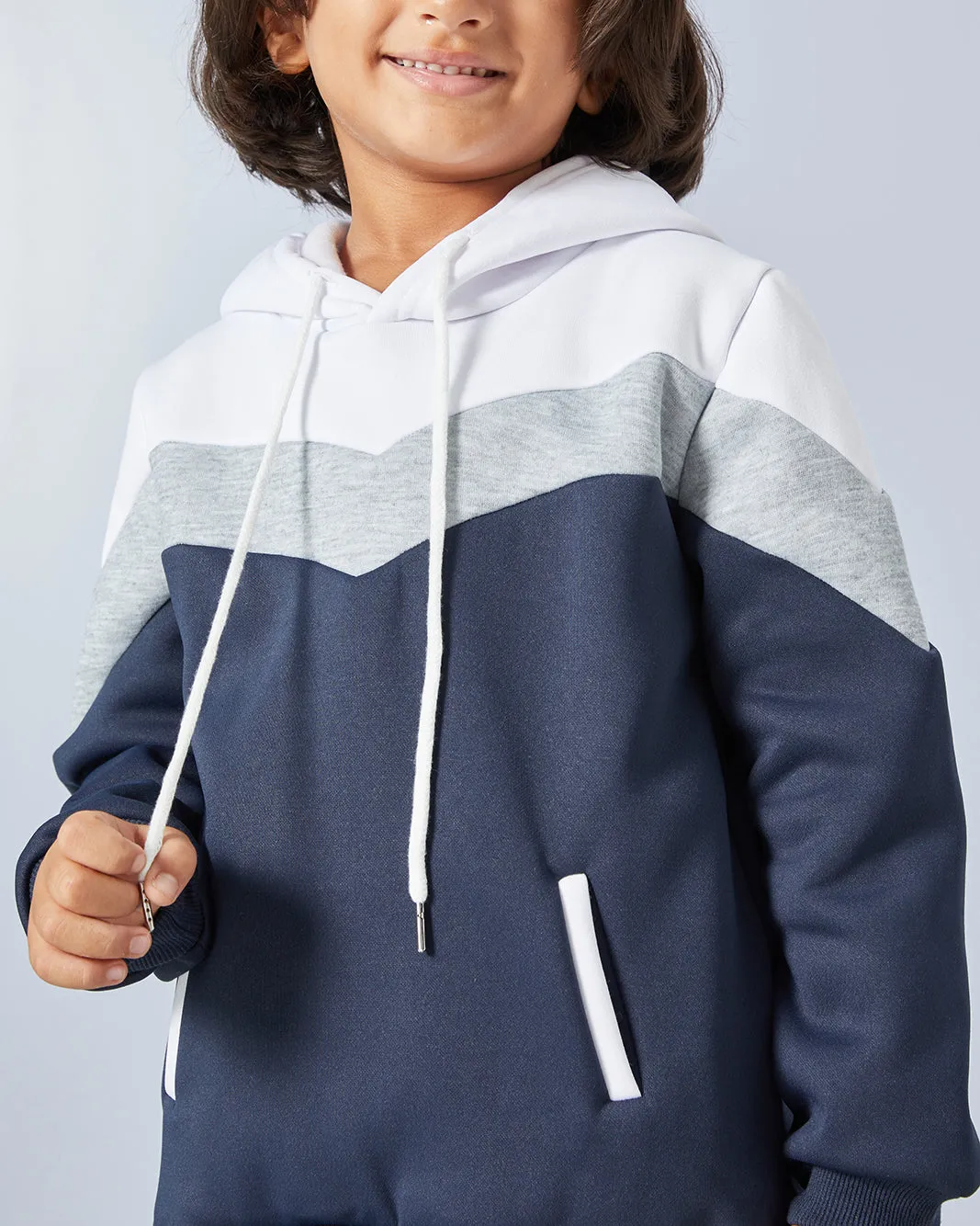 Boys Navy Hooded Sweatshirt sold by Redtag product image thumbnail 4