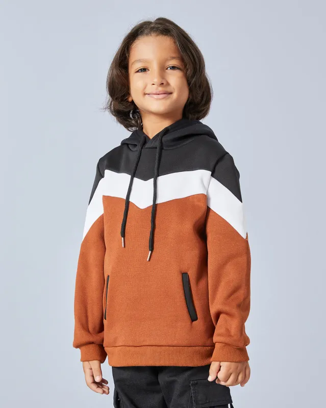 Boys Brown Hooded Sweatshirt sold by Redtag