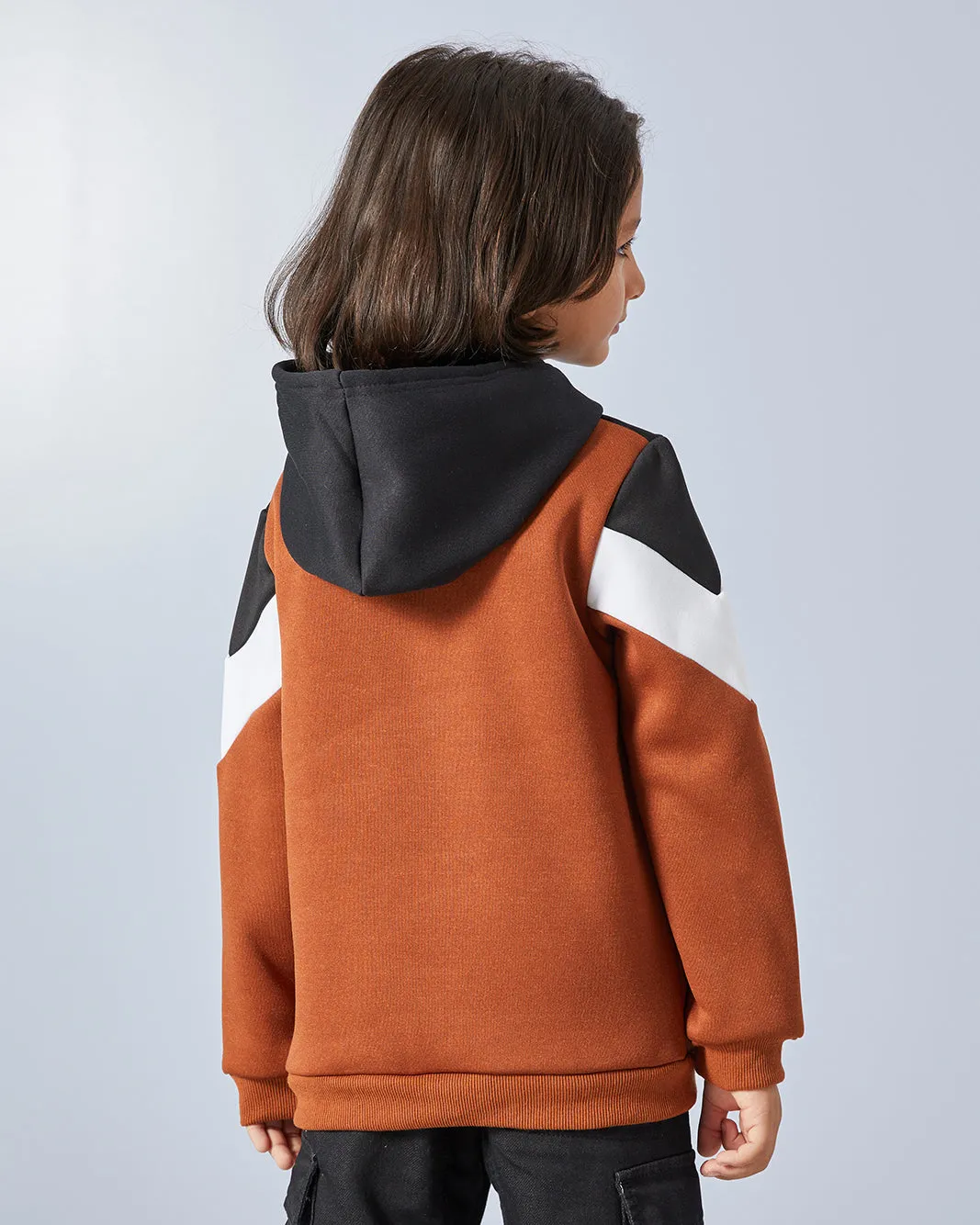 Boys Brown Hooded Sweatshirt sold by Redtag product image thumbnail 3