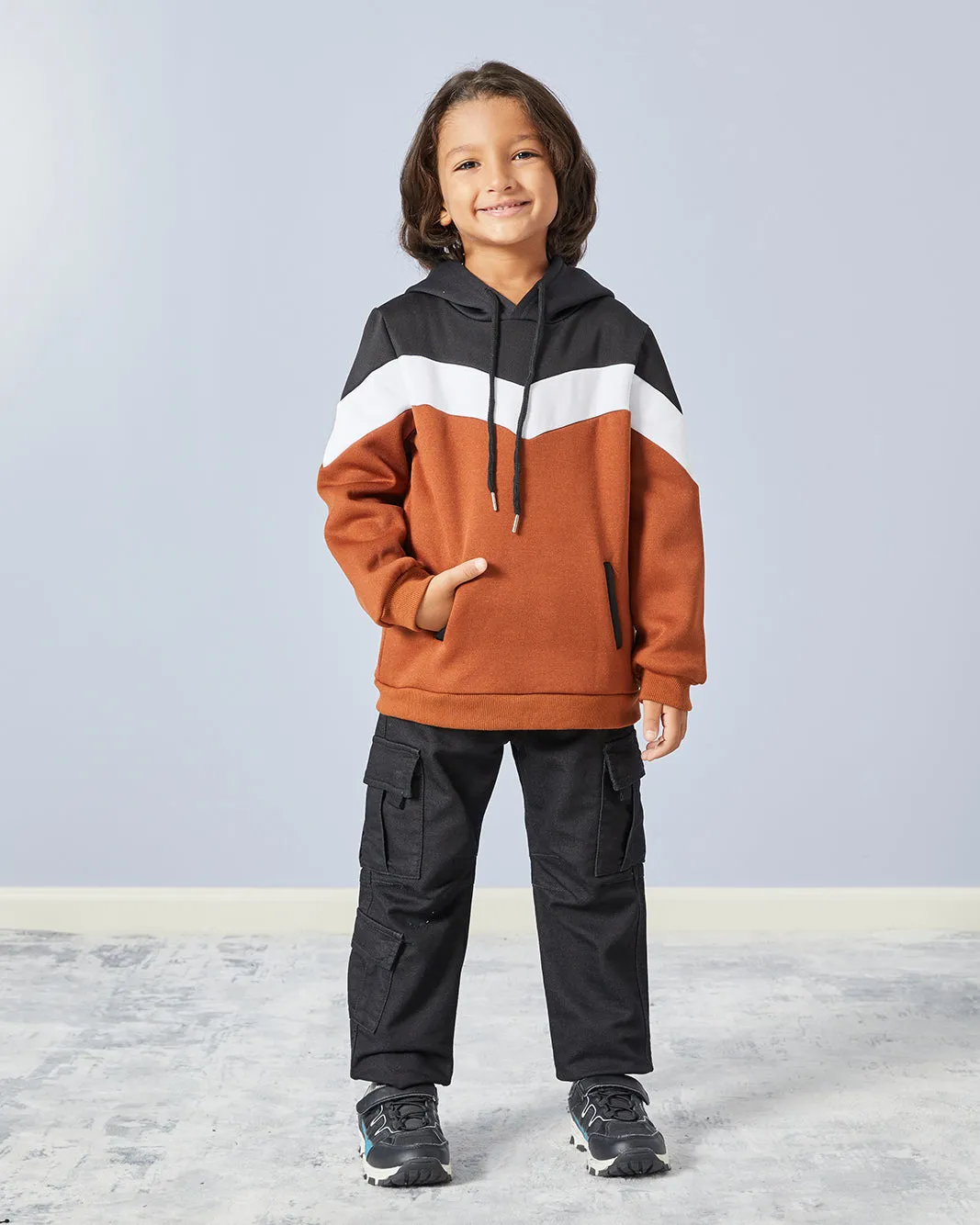 Boys Brown Hooded Sweatshirt sold by Redtag product image thumbnail 2