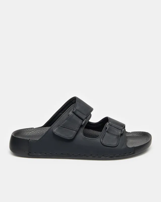 Men Black Buckled Sandals sold by Redtag