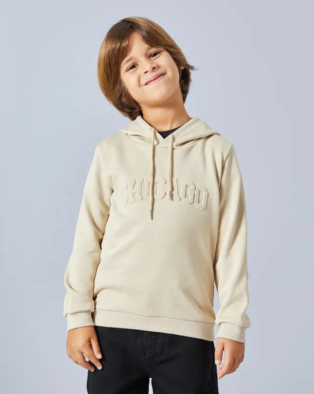 Boys Beige Hooded Sweatshirt sold by Redtag