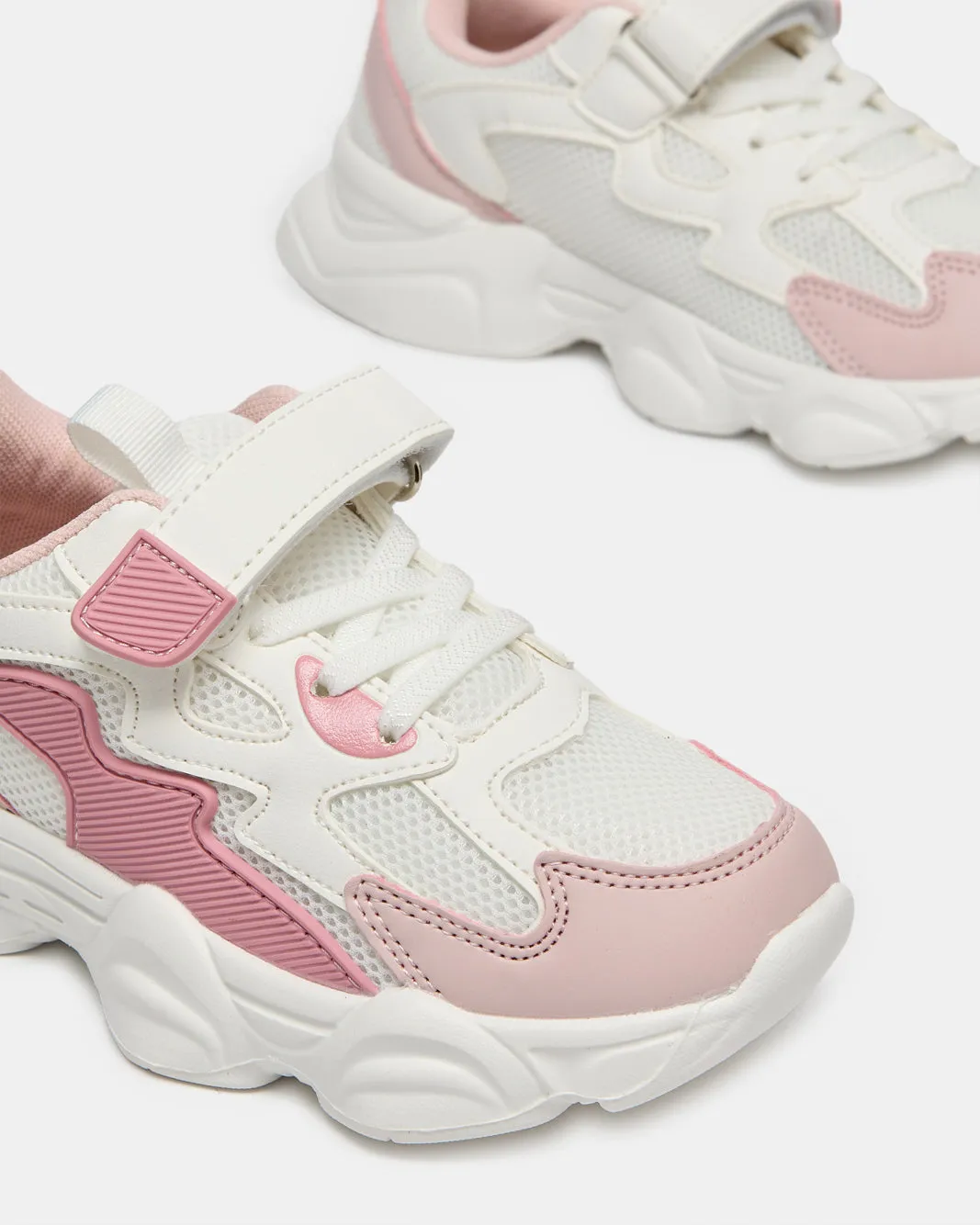 Girls White Color Block Trainer sold by Redtag product image thumbnail 3