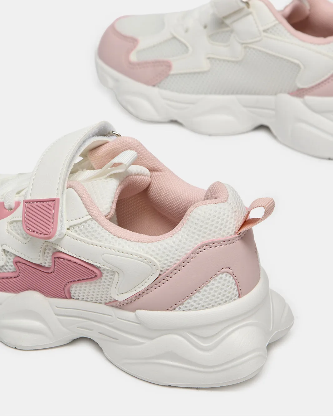 Girls White Color Block Trainer sold by Redtag product image thumbnail 4