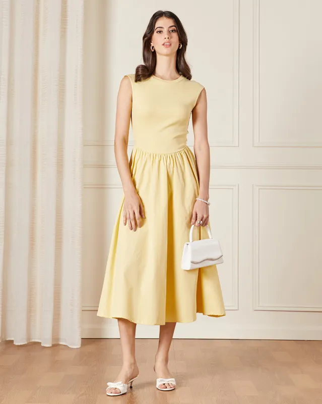 Women Yellow Plain Maxi Dress sold by Redtag