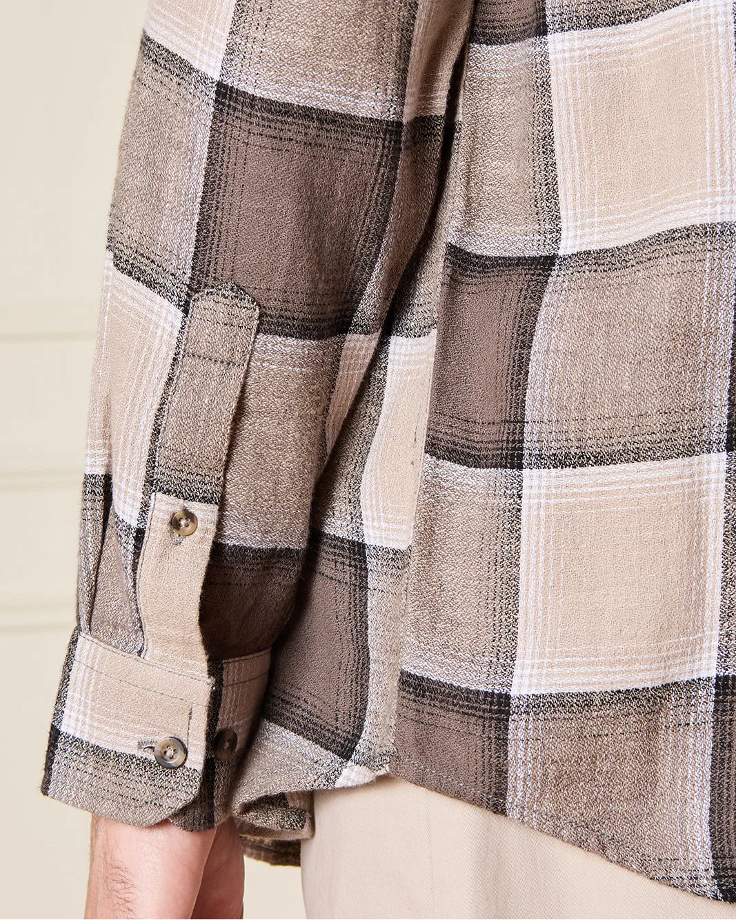 Men Brown And Beige Checkered Shirt sold by Redtag product image thumbnail 5