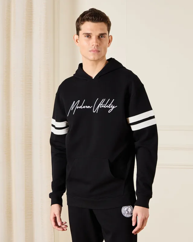 Men Black Sports Hooded Sweatshirt sold by Redtag