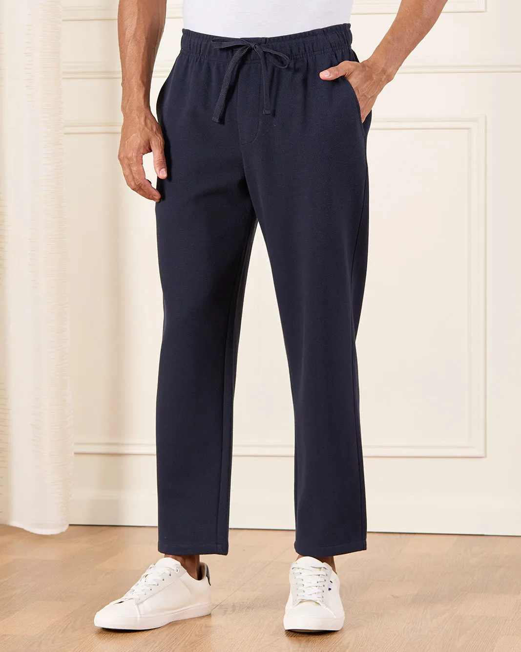 Men Navy Twill Relax Fit Track Pants sold by Redtag