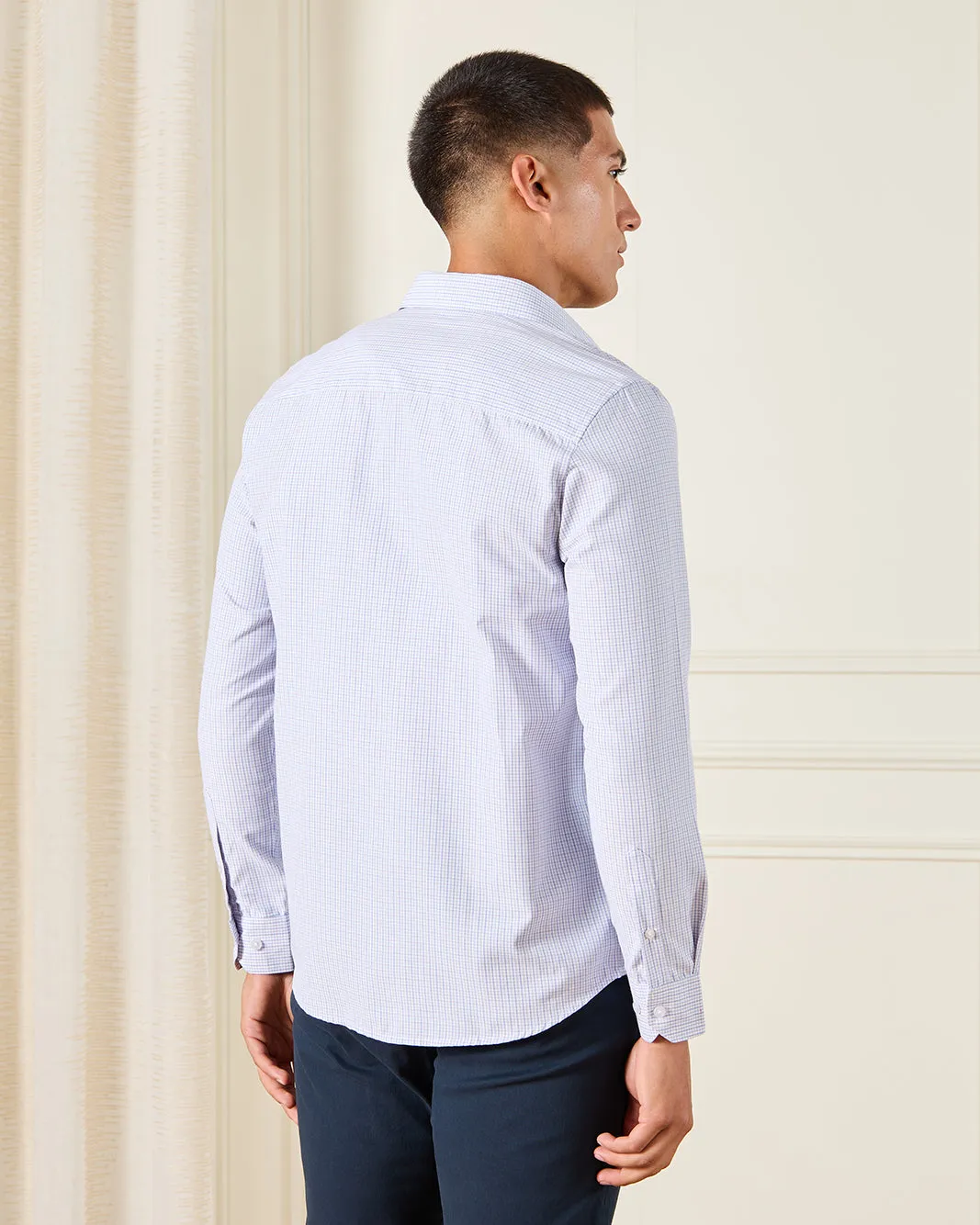 Men Blue Plain Formal Shirt sold by Redtag product image thumbnail 3