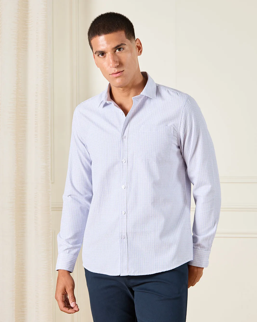 Men Blue Plain Formal Shirt sold by Redtag
