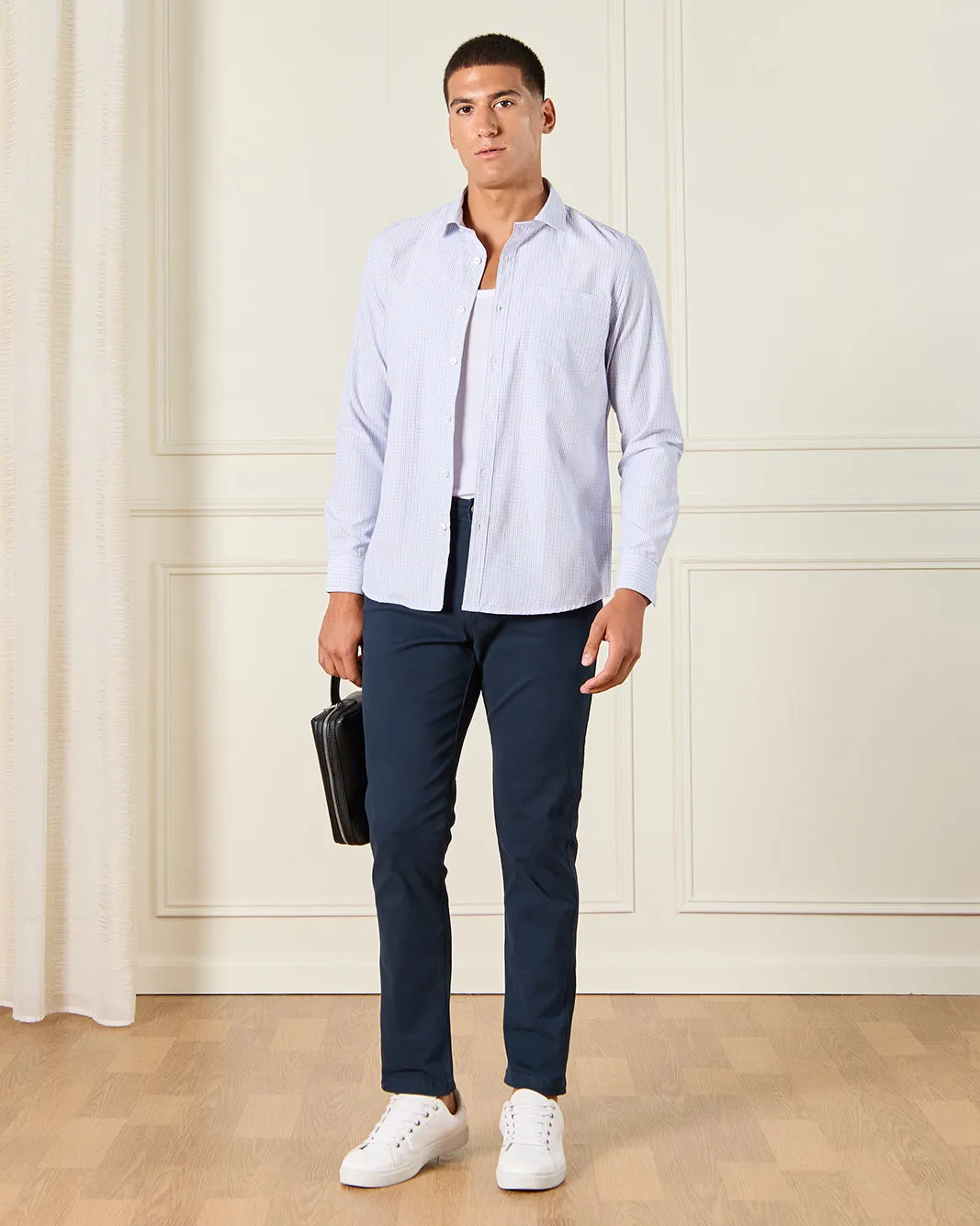 Men Blue Plain Formal Shirt sold by Redtag product image thumbnail 2
