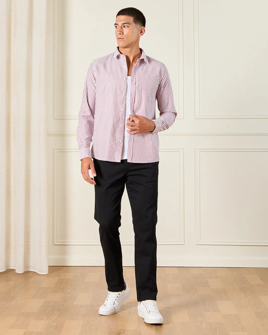 Men Burgundy Formal Shirt sold by Redtag product image thumbnail 2