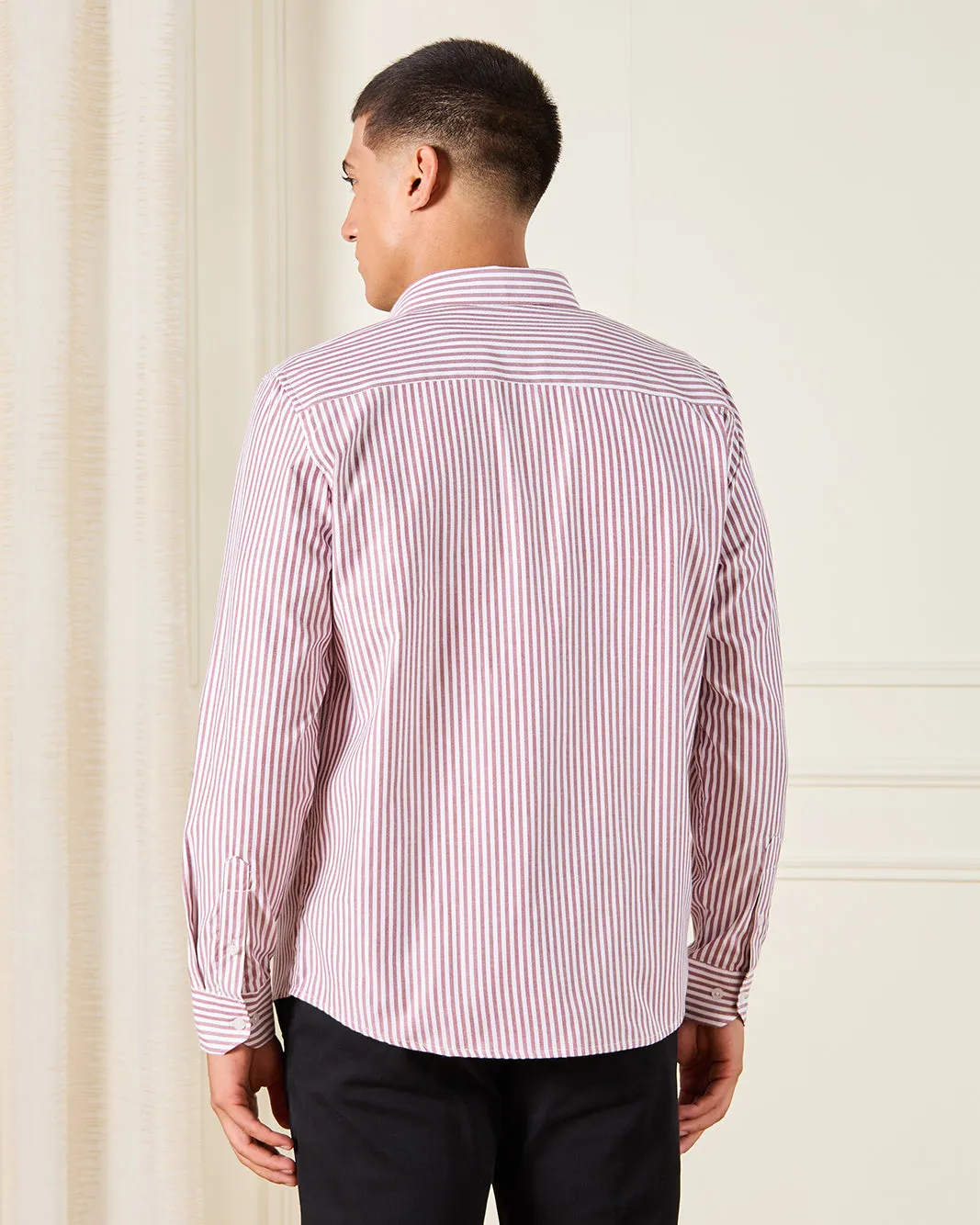Men Burgundy Formal Shirt sold by Redtag product image thumbnail 3