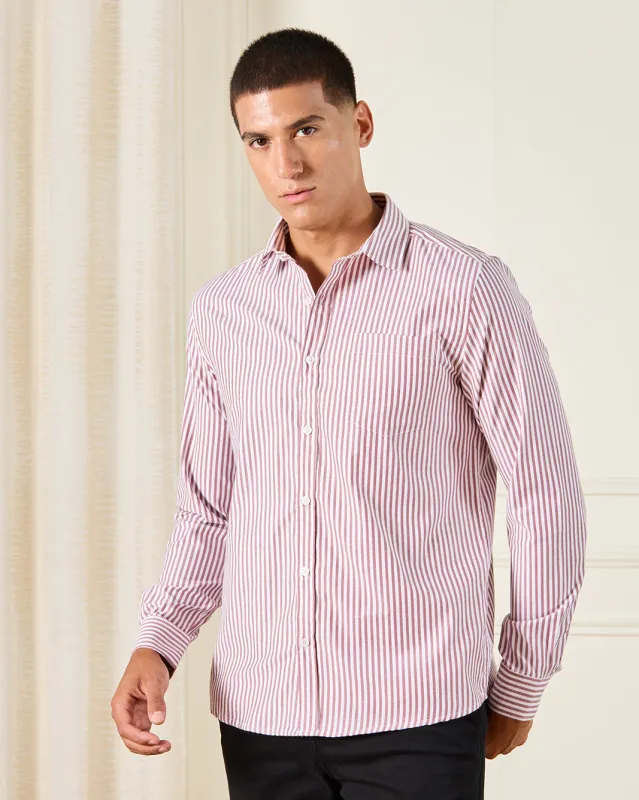 Men Burgundy Formal Shirt sold by Redtag