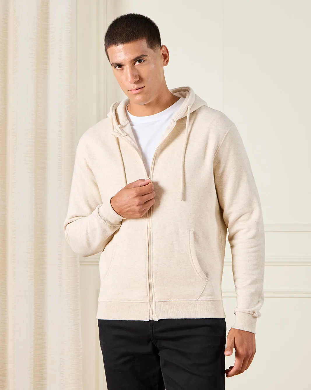 Men Beige Hooded Sweatshirt sold by Redtag