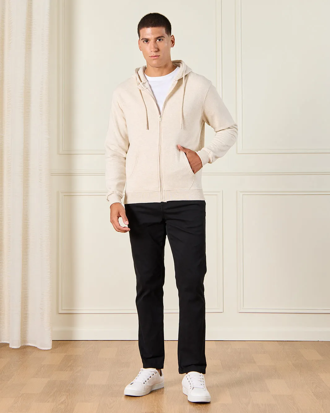 Men Beige Hooded Sweatshirt sold by Redtag product image thumbnail 2