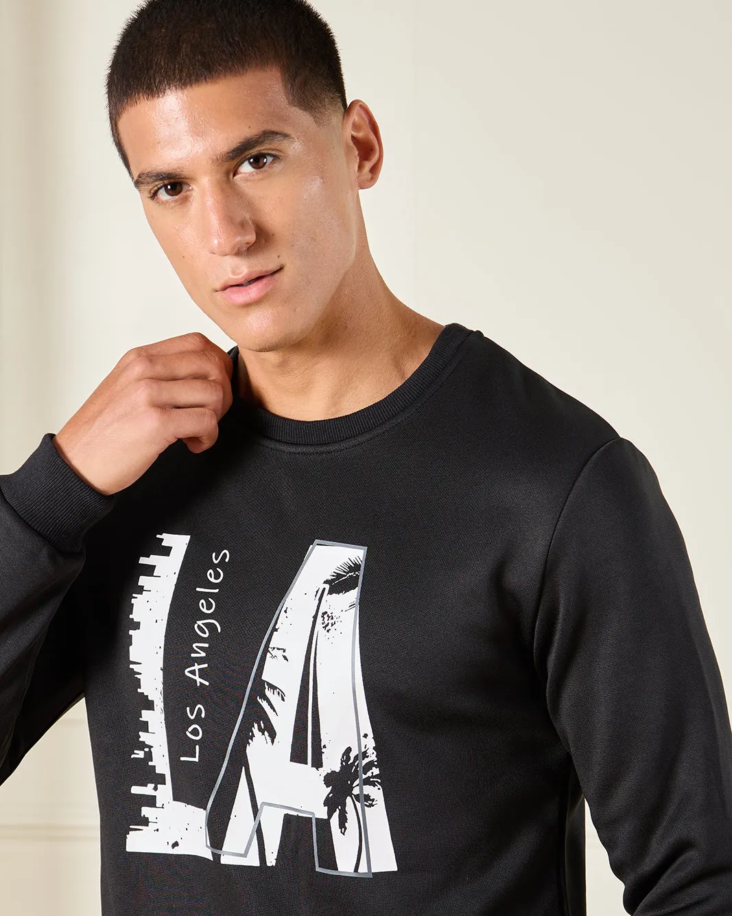 Men Back LA Print Sweatshirt sold by Redtag product image thumbnail 4