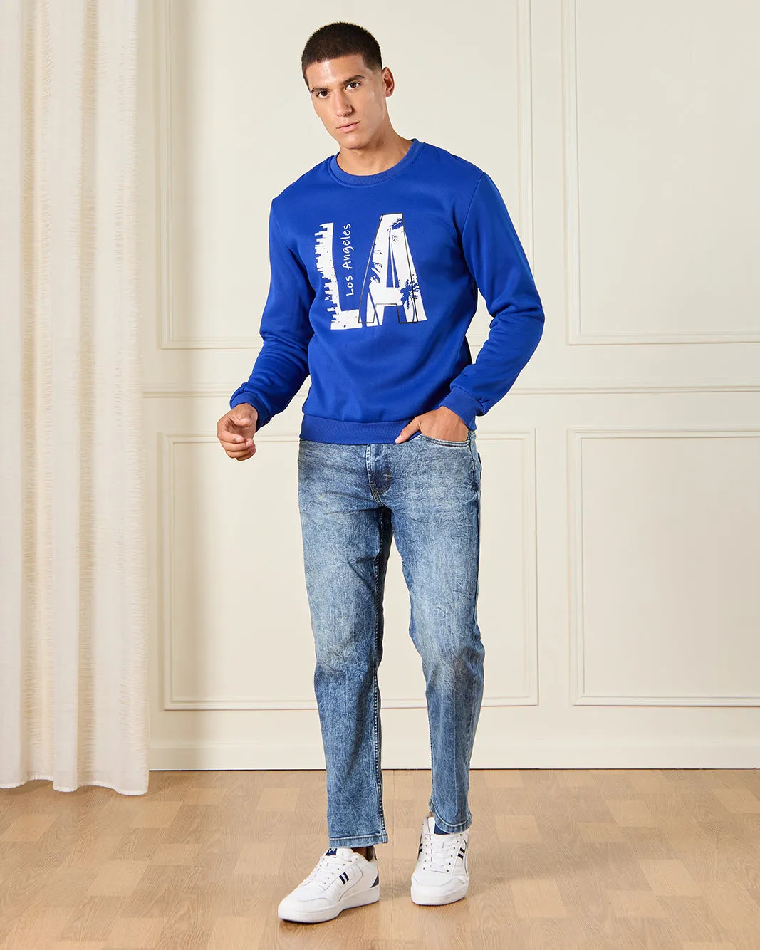 Men Blue LA Print Sweatshirt sold by Redtag product image thumbnail 2