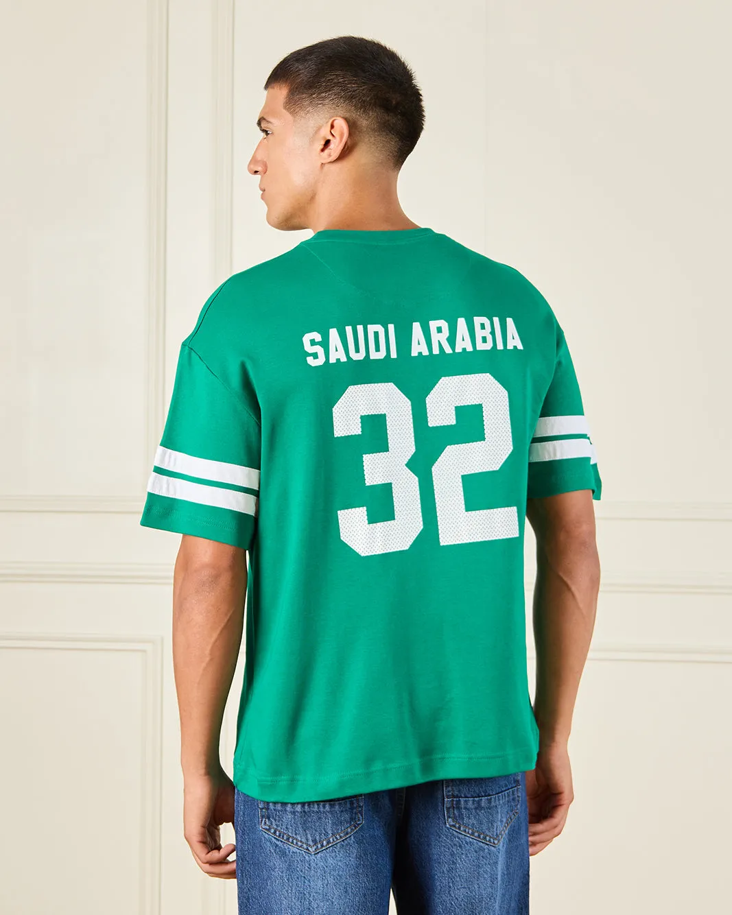 Men Green KSA National Day T-Shirt sold by Redtag product image thumbnail 3
