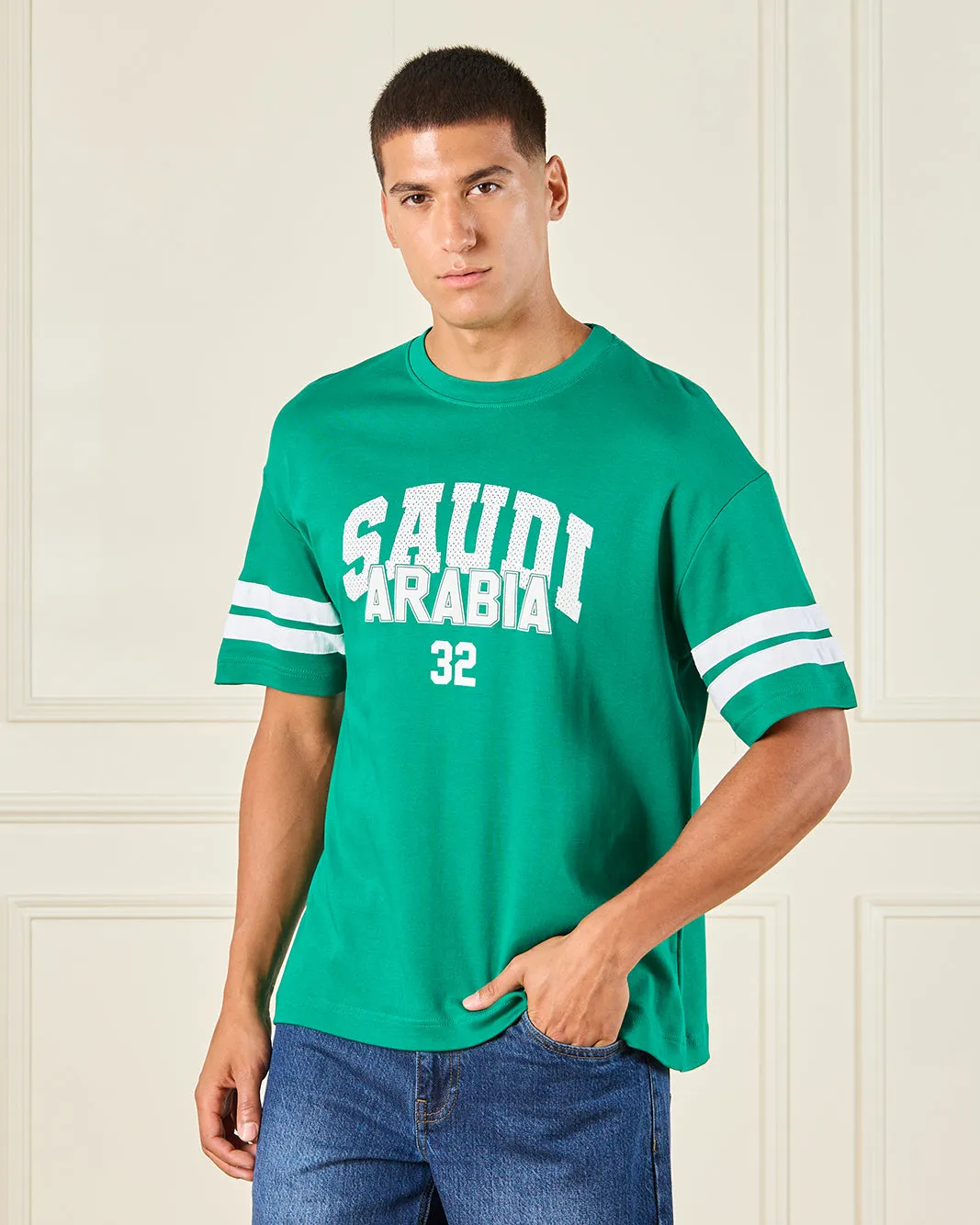 Men Green KSA National Day T-Shirt sold by Redtag