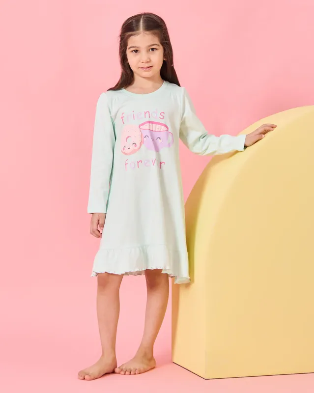 Girls Green Printed Nightshirt sold by Redtag