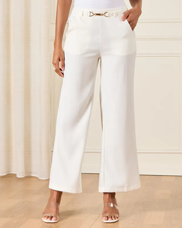 women Ivory Wide Leg Trousers sold by Redtag