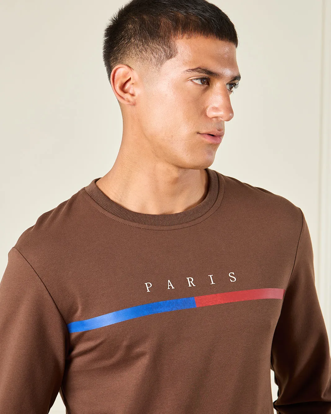 Men Brown Printed Sweatshirt sold by Redtag product image thumbnail 4
