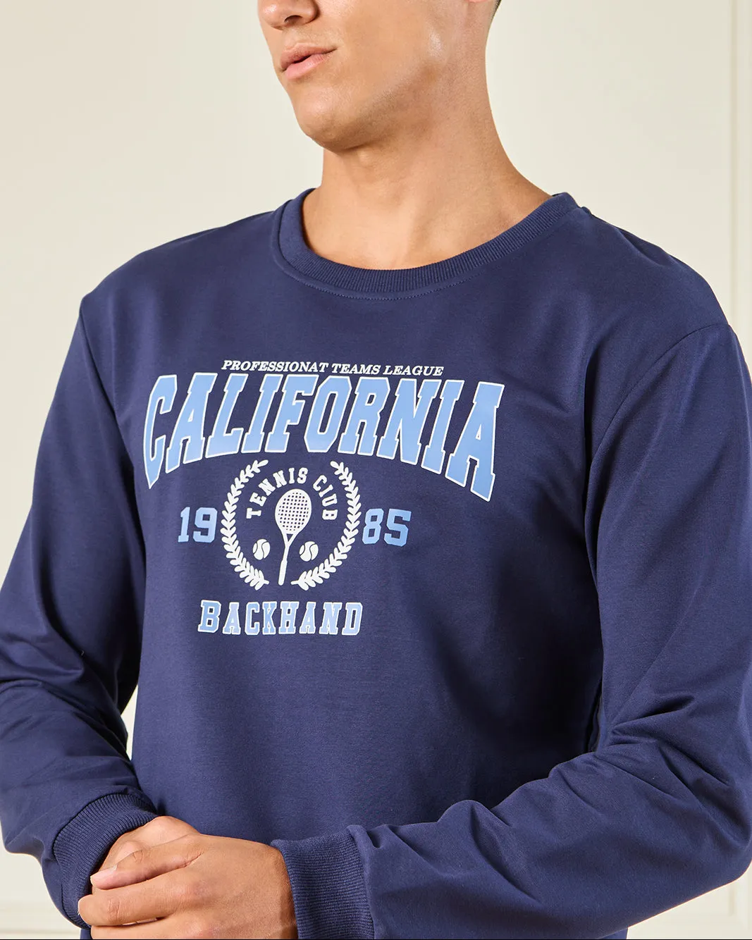 Men Navy Printed Sweatshirt sold by Redtag product image thumbnail 4
