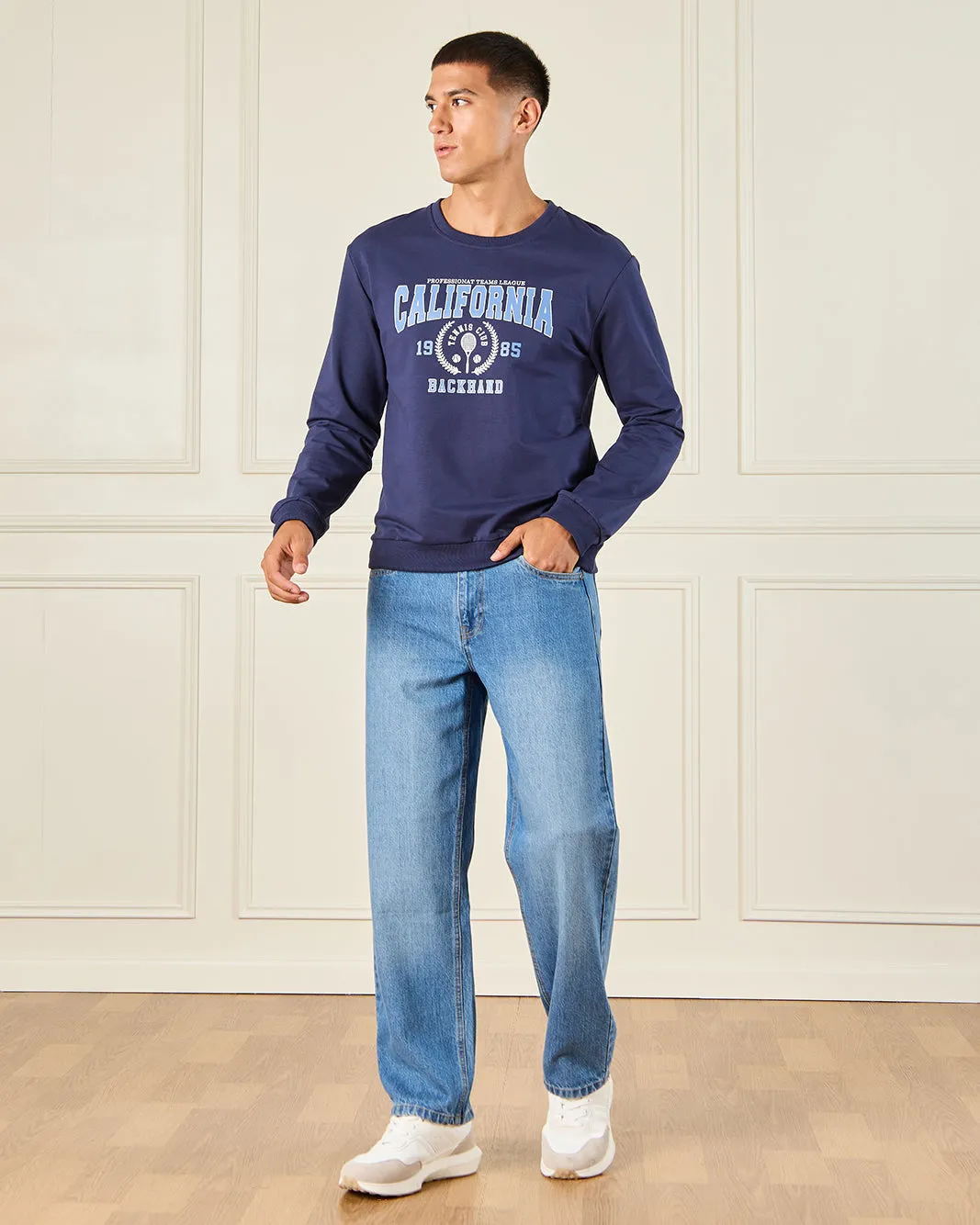Men Navy Printed Sweatshirt sold by Redtag product image thumbnail 2