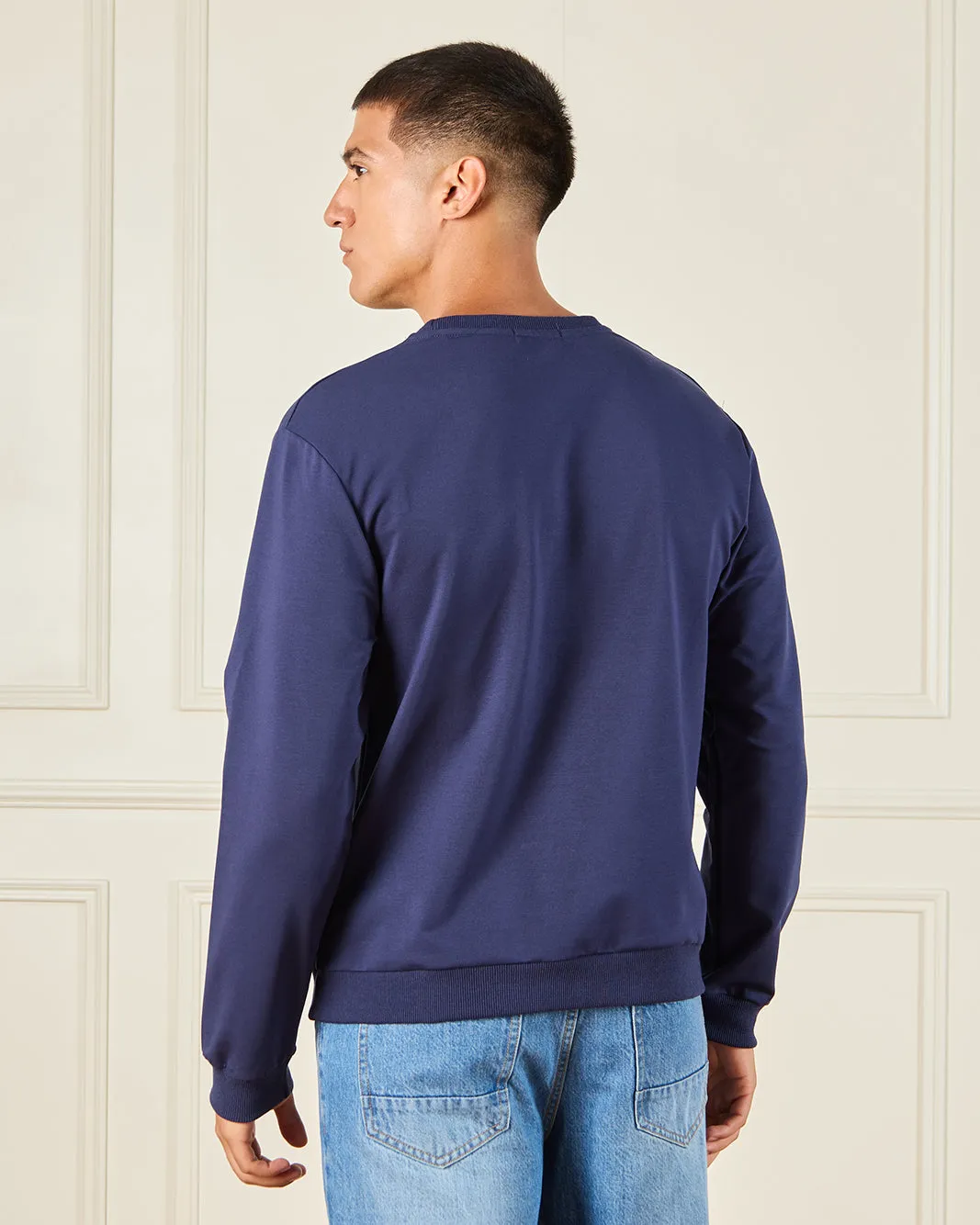 Men Navy Printed Sweatshirt sold by Redtag product image thumbnail 3