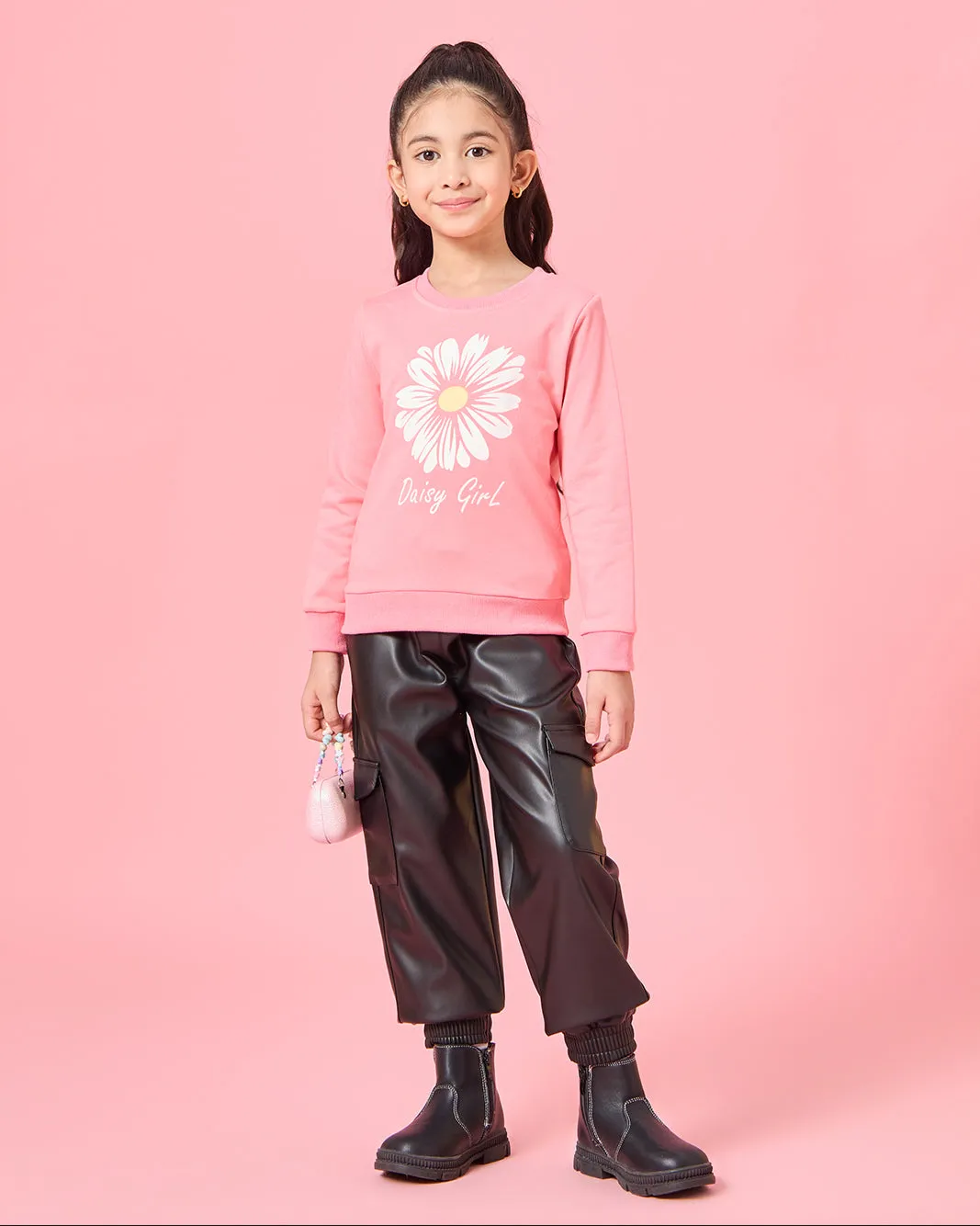 Girls Pink Floral Print T-Shirt sold by Redtag product image thumbnail 2