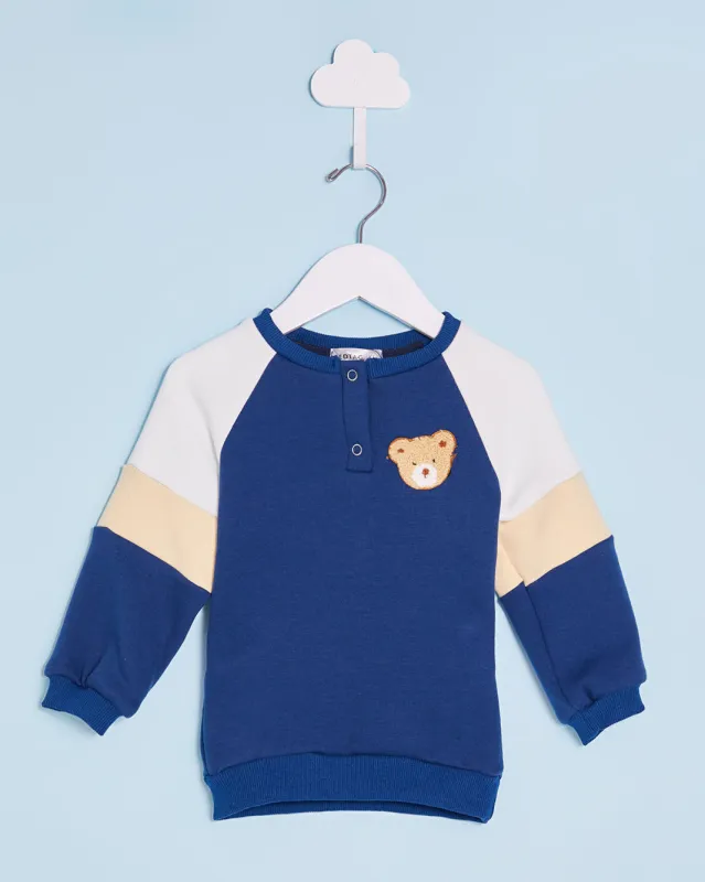 Infant Boys Navy Embellished Sweatshirt sold by Redtag