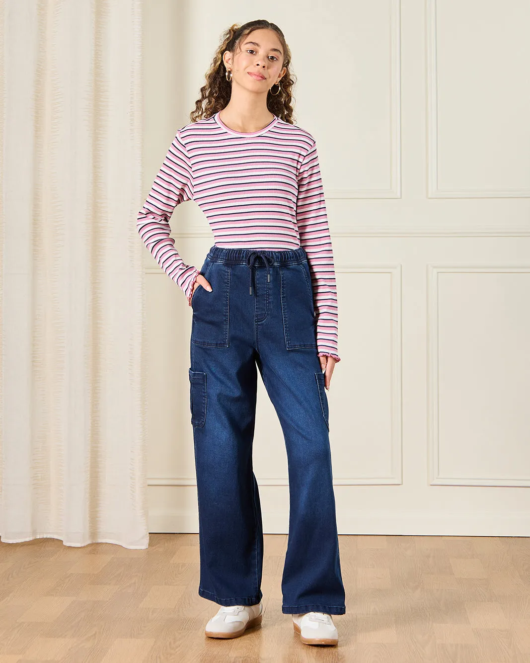 Senior Girls Red And White Striped T-Shirt sold by Redtag product image thumbnail 2