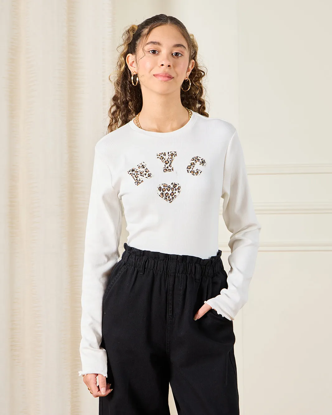 Senior Girls White NYC Print T-Shirt sold by Redtag