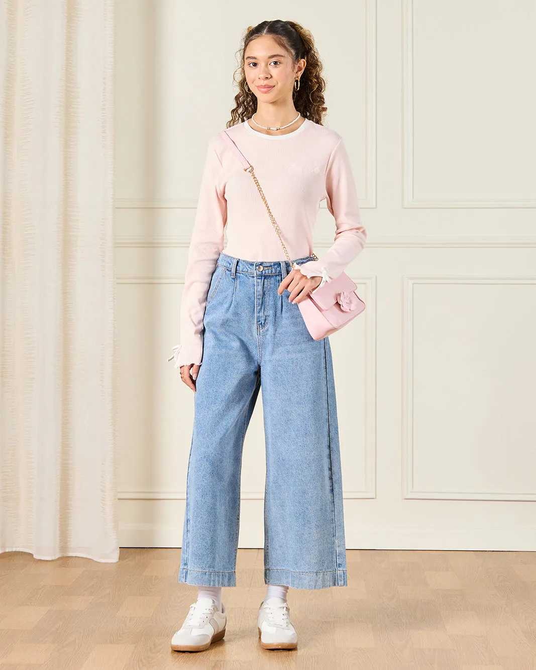 Senior Girls Pink Embroidered T-Shirt With Bow sold by Redtag product image thumbnail 2