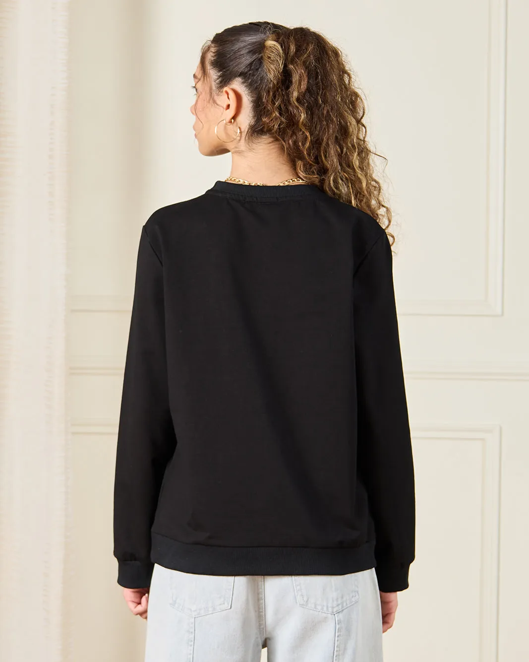 Senior Girls Black Beauty Print Sweatshirt sold by Redtag product image thumbnail 3