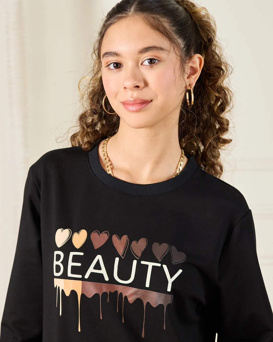 Senior Girls Black Beauty Print Sweatshirt sold by Redtag product image thumbnail 4