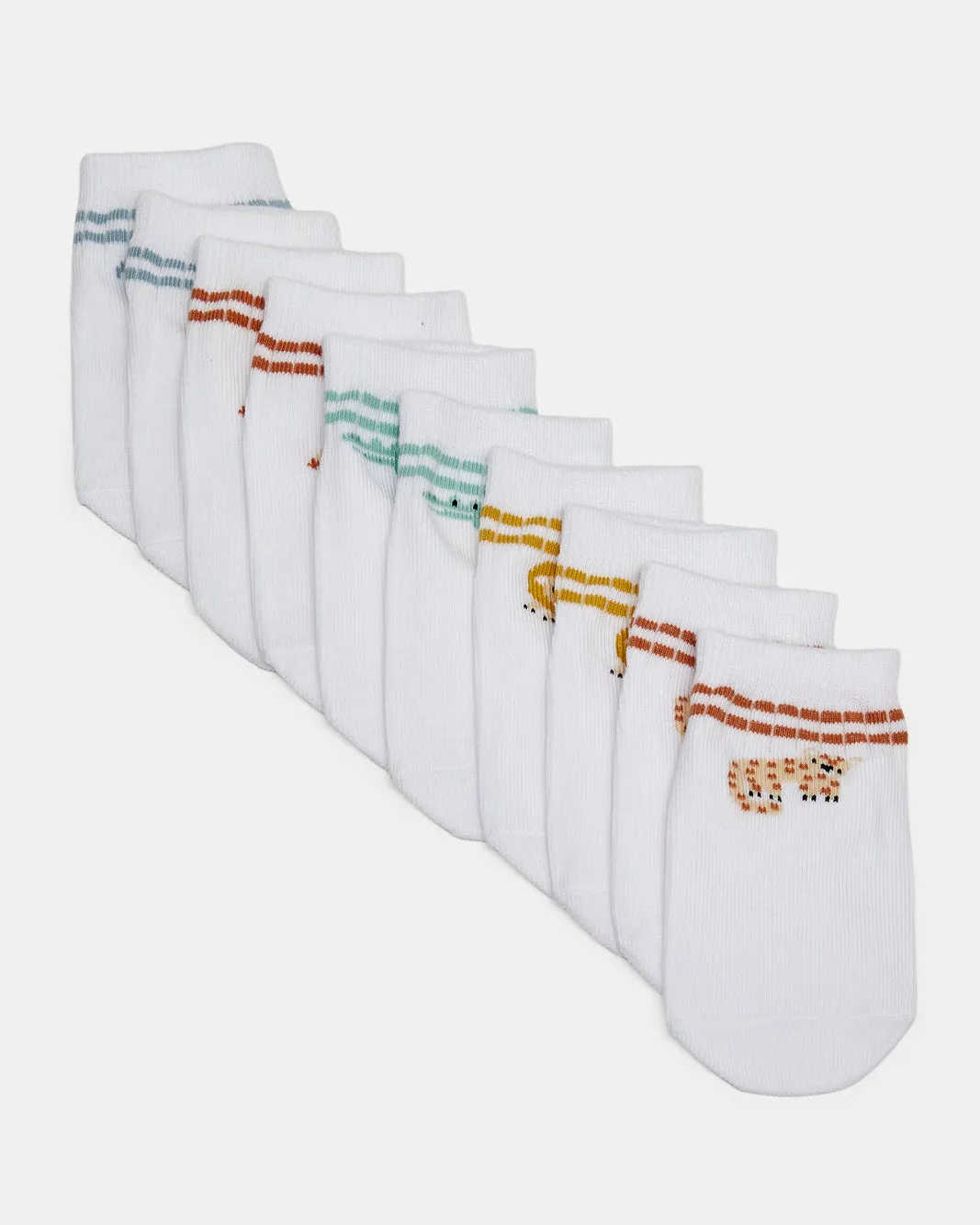 Infant Boys White Ankle Socks Set (5 Pairs) sold by Redtag