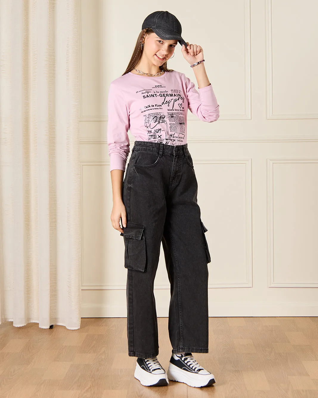 Senior Girls Long Printed T-shirt sold by Redtag product image thumbnail 2