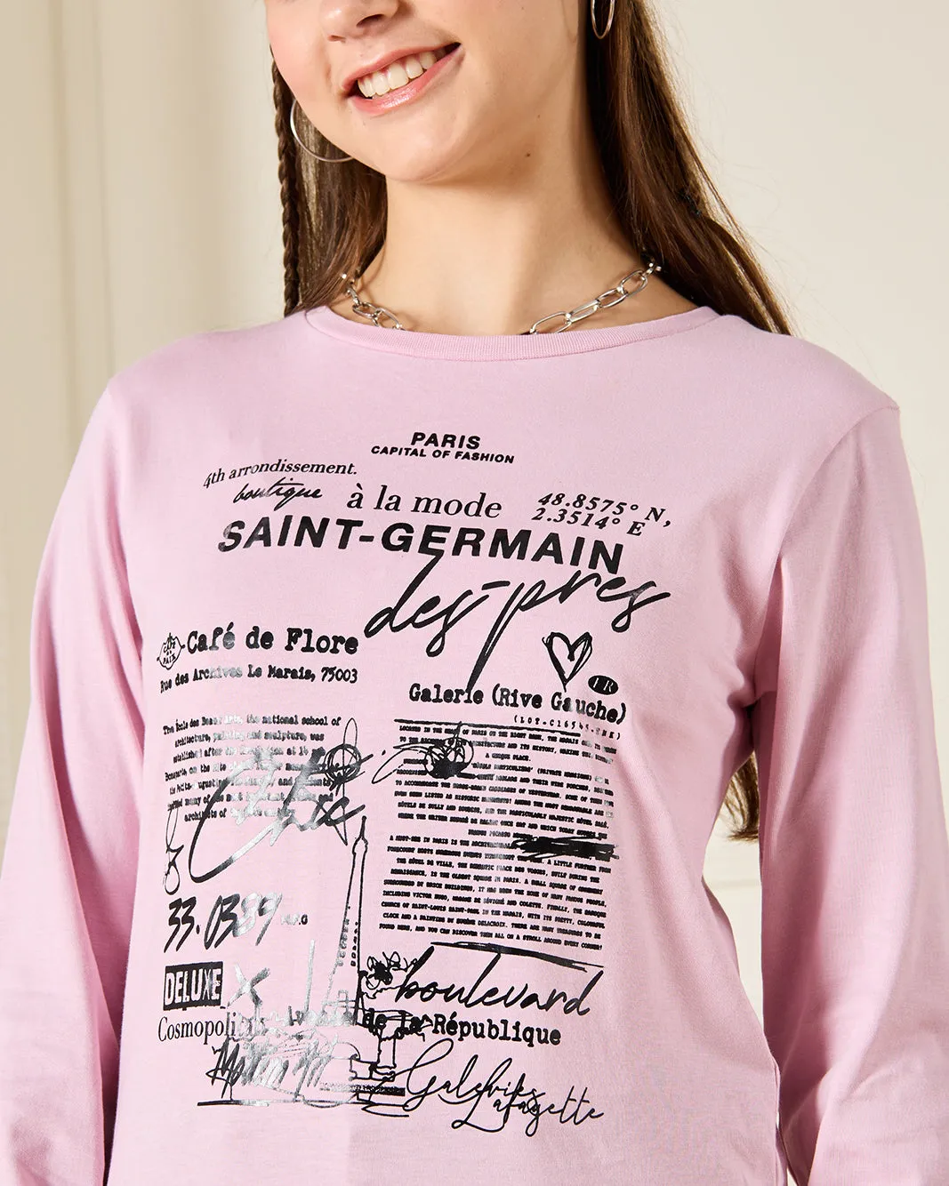 Senior Girls Long Printed T-shirt sold by Redtag product image thumbnail 4