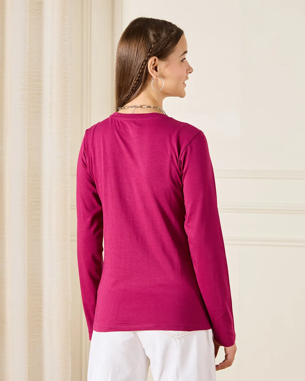 Senior Girls Burgundy Printed T-shirt sold by Redtag product image thumbnail 3